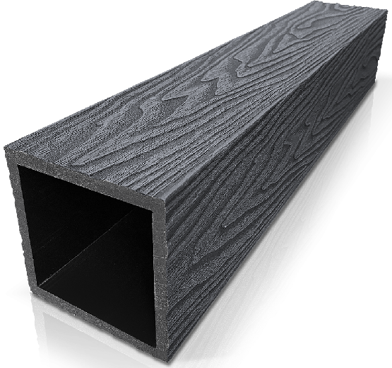 Столб ДПК 3D GardenParkett с текстурой дерева в цвете Графит купить в Красноярске