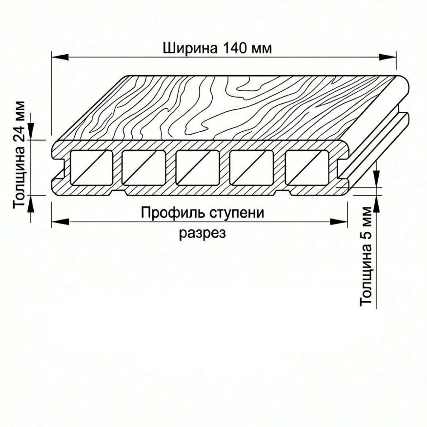 Террасная доска ДПК GardenParkett Табула, Венге купить в Красноярске