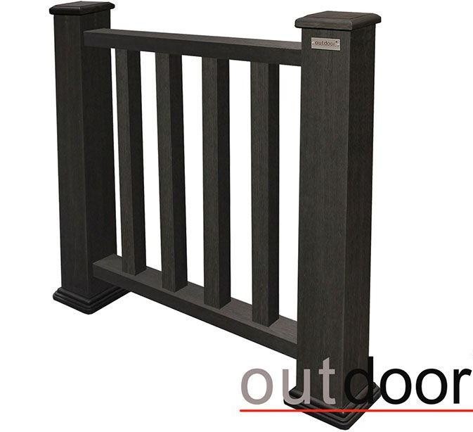 Ограждение из ДПК Outdoor Classic 3D STORM черного цвета купить в Красноярске