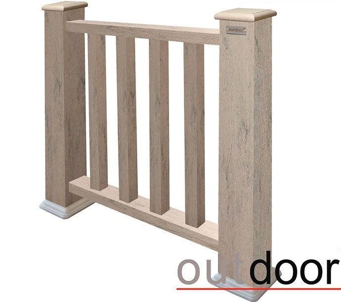 Ограждение из ДПК Outdoor Классик 3D STORM в сером миксе купить в Красноярске