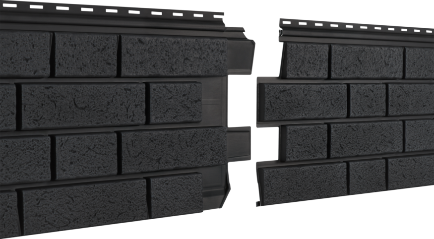 Фасадная панель Ю-пласт Стоун Хаус S-Lock Клинкер Нордик, Графитовый купить в Красноярске