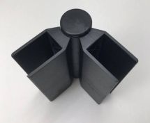 Поворотный угловой элемент из пластика для доски 150х25 мм из ДПК, черный, угол поворота от 60° до 300°, Holzhof.