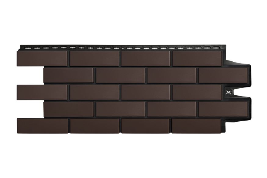 Фасадные панели Grand Line, Клинкерный кирпич Design, Шоколадный, шов RAL 9005  купить в Красноярске