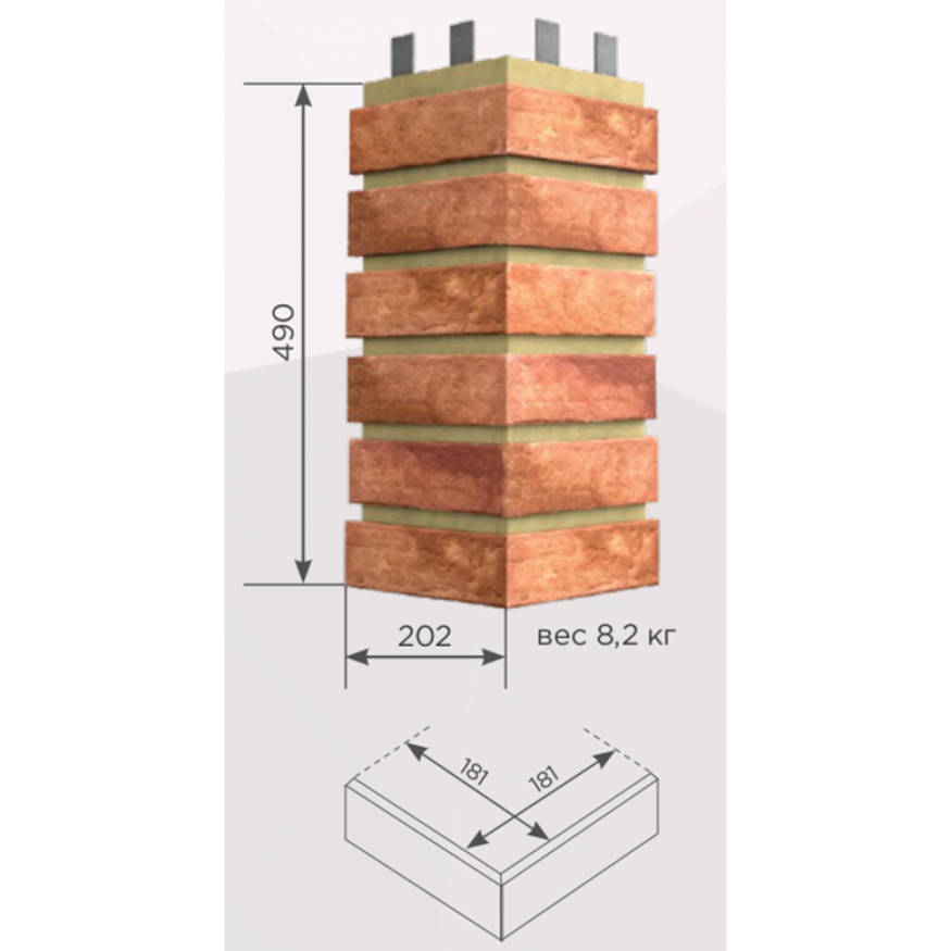 Угол накладной КАНЬОН Мюнхенский Кирпич купить в Красноярске