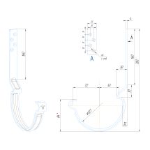 Крюк длинный усиленный модернизированный с комплектом крепления Aquasystem, RAL 7024 Тёмно-серый 150/100