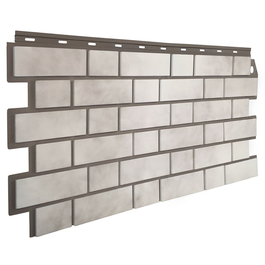 Фасадная панель FineBer, Кирпич облицовочный 3D, Бело-коричневый купить в Красноярске