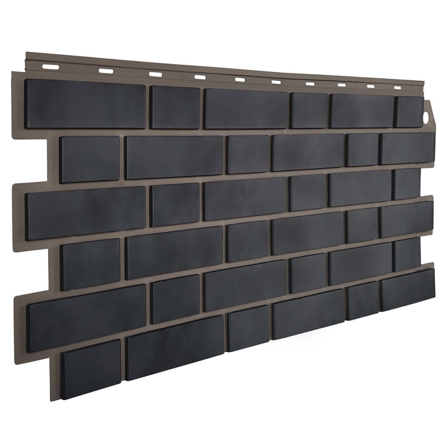 Фасадная панель FineBer, Кирпич облицовочный 3D, Мокрый асфальт купить в Красноярске