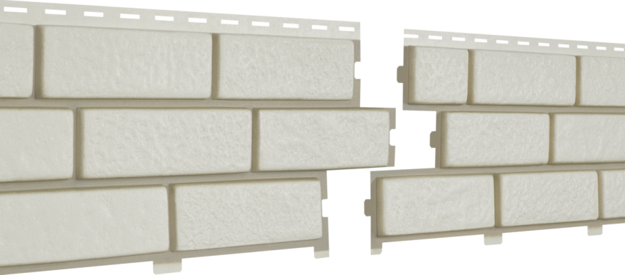 Фасадные панели Ю-Пласт, Стоун Хаус Кирпич, Белый с декорированным швом купить в Красноярске