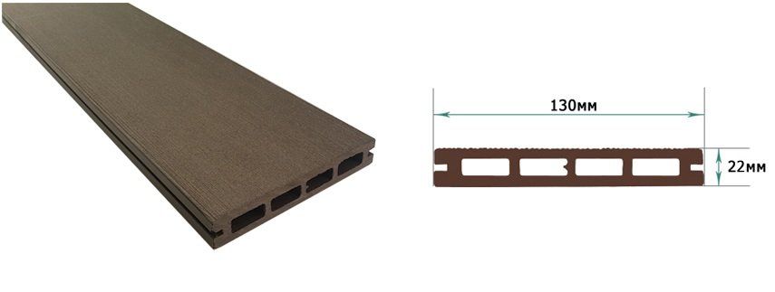 Террасная доска из ДПК Terrapol Смарт Пустотелая с пазом купить в Красноярске