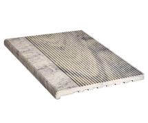 Ступень из ДПК Dortmax бело-серого цвета